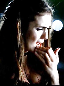 Nina Dobrev Vampire Diaries Nip Slip