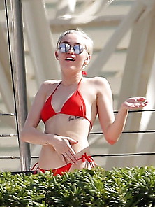 Miley Cyrus At A Hotel Pool In Barcelona (June 2014)