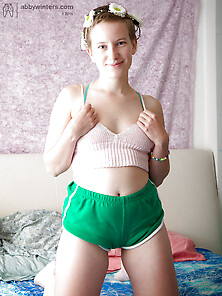 Ugly Short-Haired Teen Zina Peels Shorts Off To Spread Hairy Pus