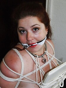 Chubby Redhead Is Naked And Tied Up To Chair By Her Dominant Hus