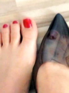 Bare Feet In Sexy Transparent Shoes