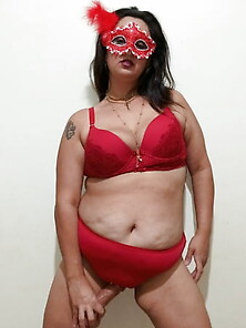 Showing Off Wearing Red Lingerie...