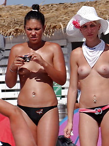 Young Fresh Tits On The Beach For Topless Lovers