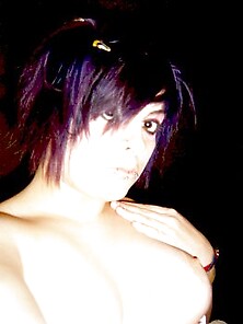 An Emo Chick Posing In Her Lingerie